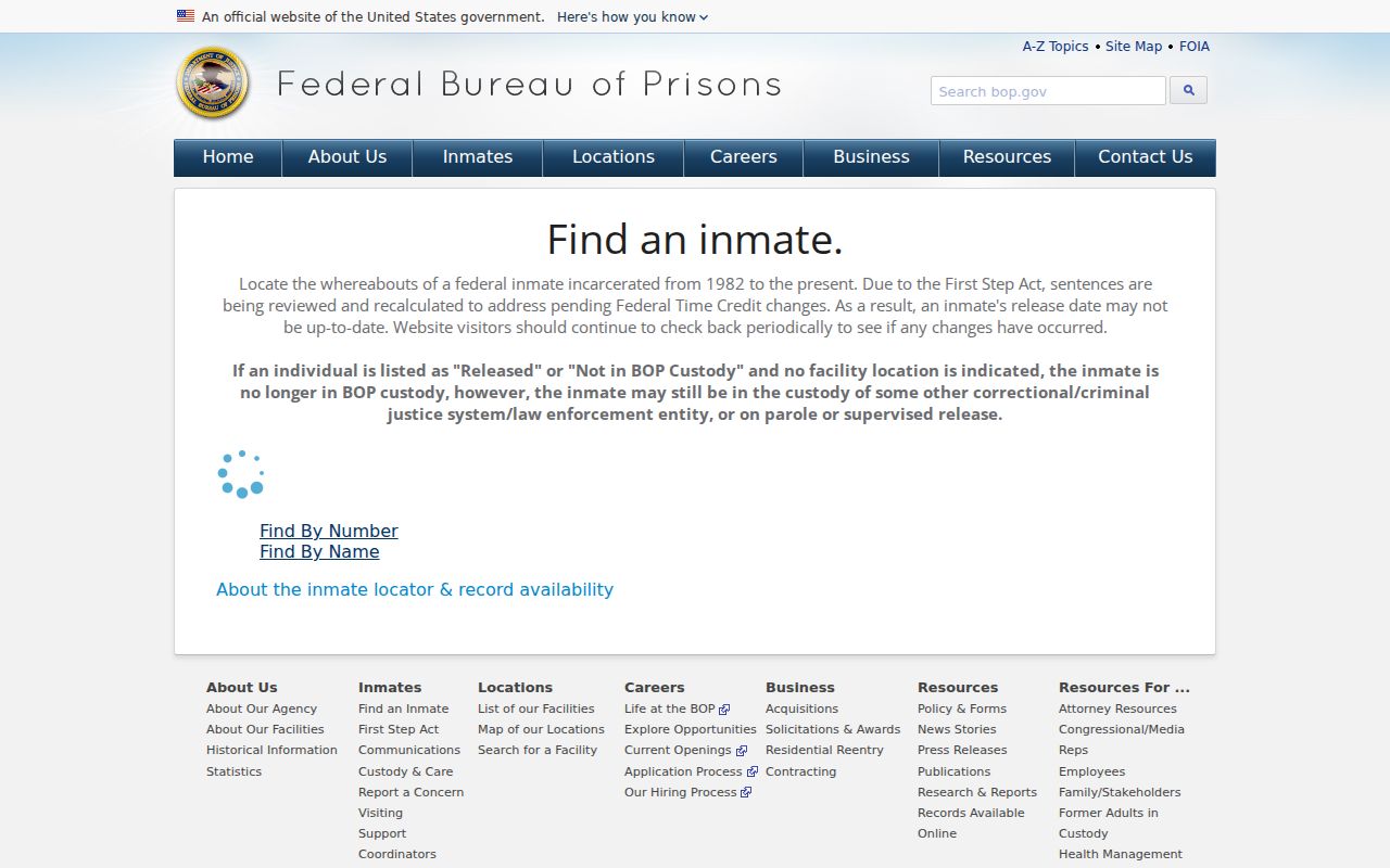 Federal BOP custody lookup after a Mississippi County arrest