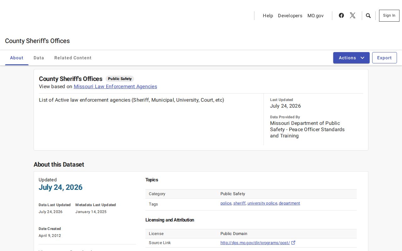 Bertrand police criminal record agency data in Missouri public safety records