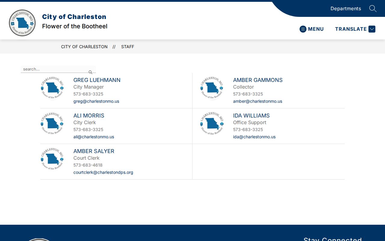 Charleston criminal records contacts for the city and court clerk