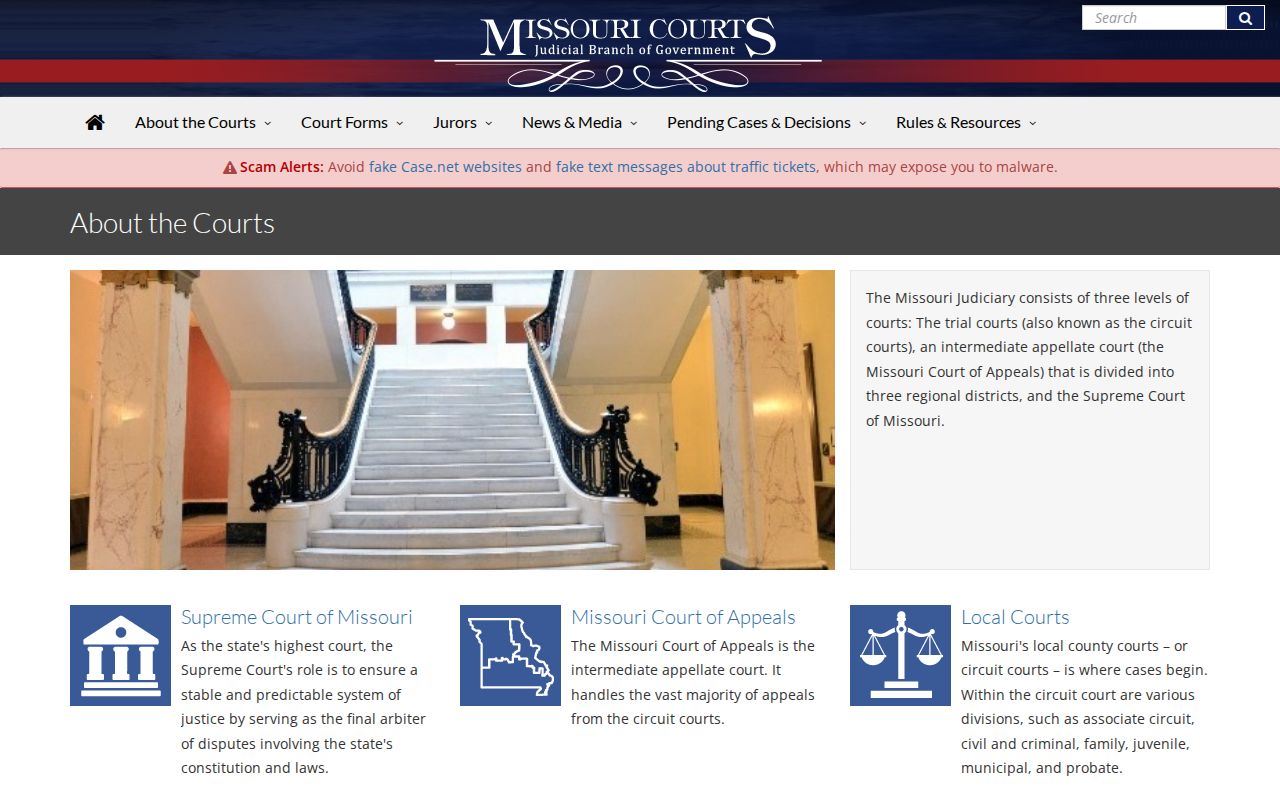 Missouri trial court structure for Charleston criminal records