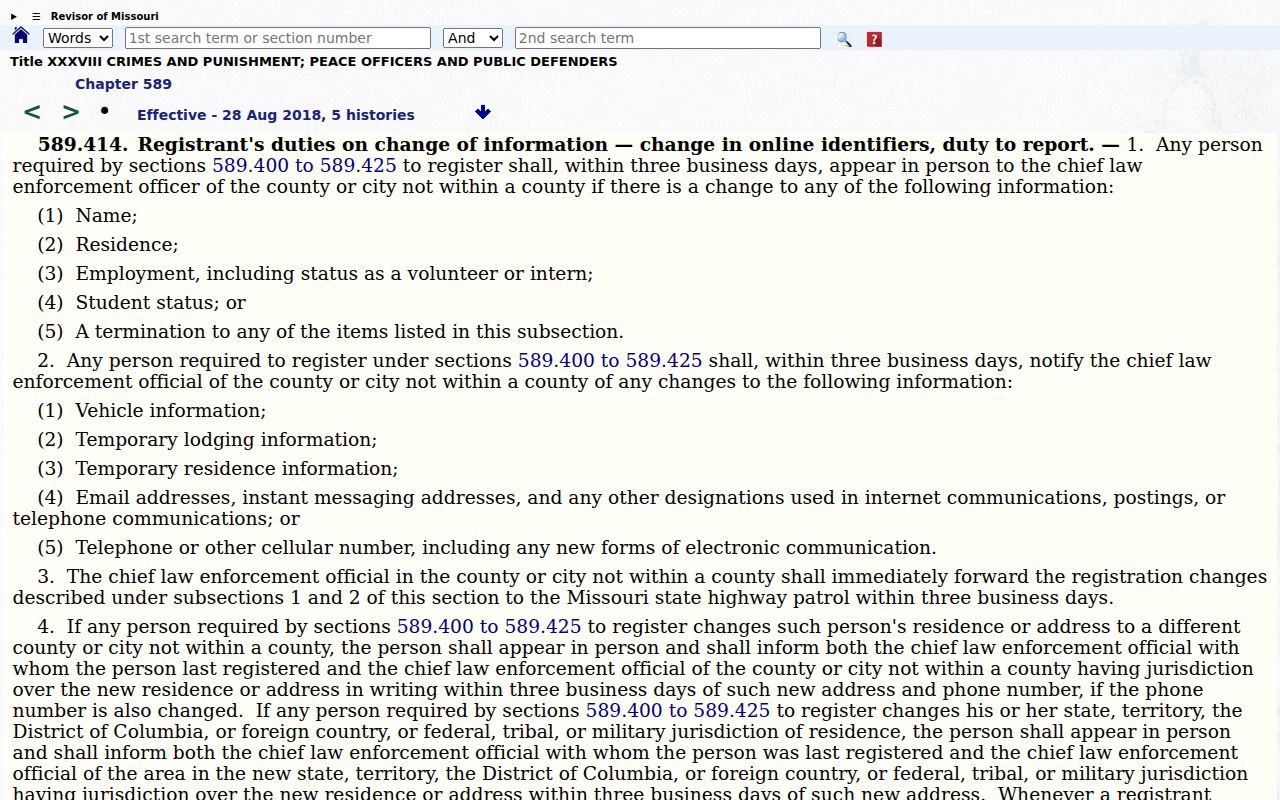 Mississippi County sex offender tier verification law in Missouri