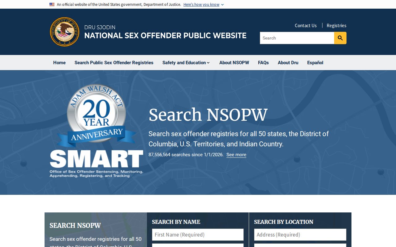 National search layer for a Mississippi County sex offender lookup